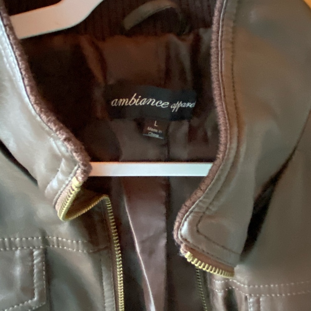 Faux Brown Leather jacket - Picture 4 of 4